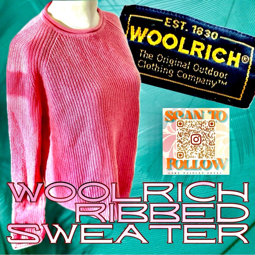 PINK WOOLRICH RIBBED SWEATER